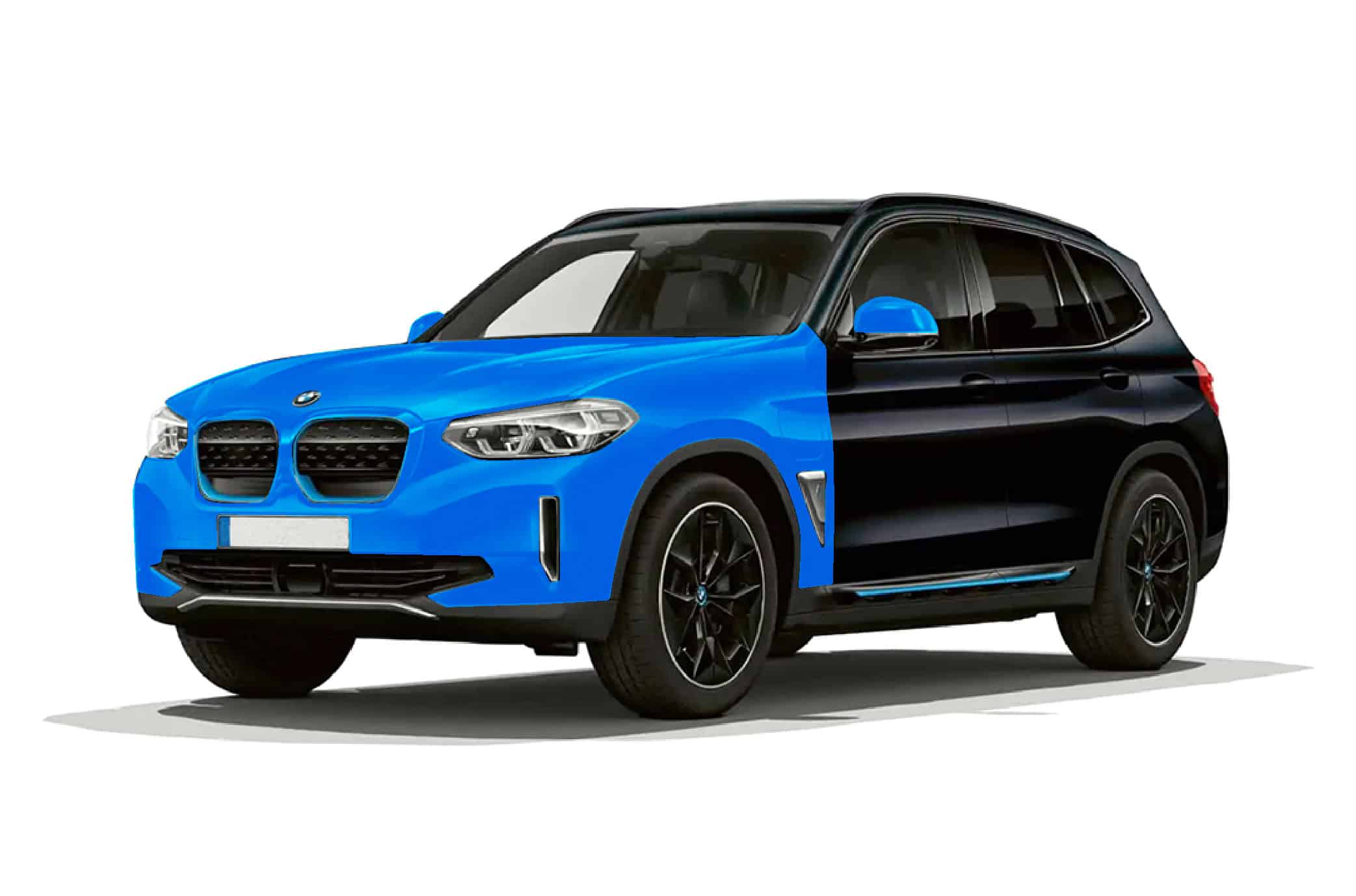 High-quality paint protection film for BMW SUV front half, safeguarding against scratches and chips.